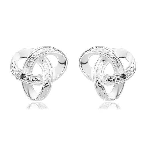 Náušnice ze stříbra 925 - trojcípý keltský uzel s černými zirkony