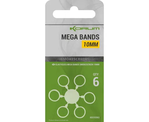 Korum Elastické kroužky Smokescreen Mega Bands - 10mm 6ks,Korum Elastické kroužky Smokescreen Mega Bands - 10mm 6ks
