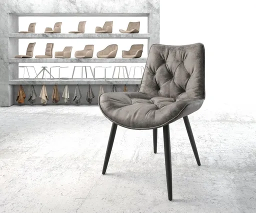 Jídelní židle Taimi-Flex šedá vintage zúžená podnož černá