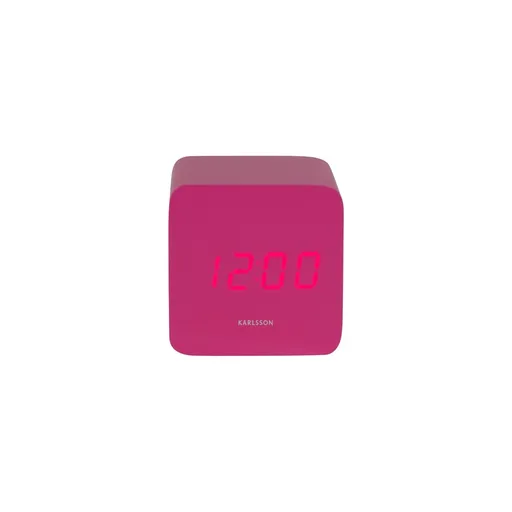 Karlsson 5982BP designové LED hodiny s budíkem růžová, 7 cm