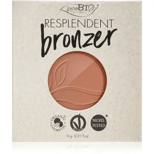 puroBIO Cosmetics Resplendent bronzer – náhradní náplň odstín 03 Beige Brown 9 g