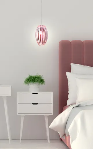 Stropní lampa Abuko 100 cm E27 růžová