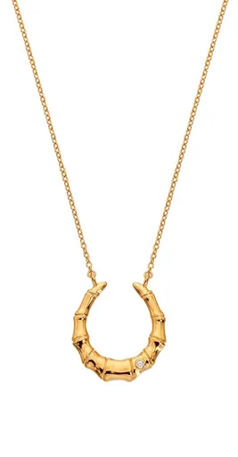 Hot Diamonds Elegantní pozlacený náhrdelník s diamantem Golden Edit Hope DN215