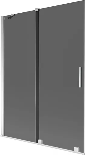 MEXEN/S Velar dvoukřídlá posuvná vanová zástěna 130 x 150, grafit, chrom 896-130-000-41-01