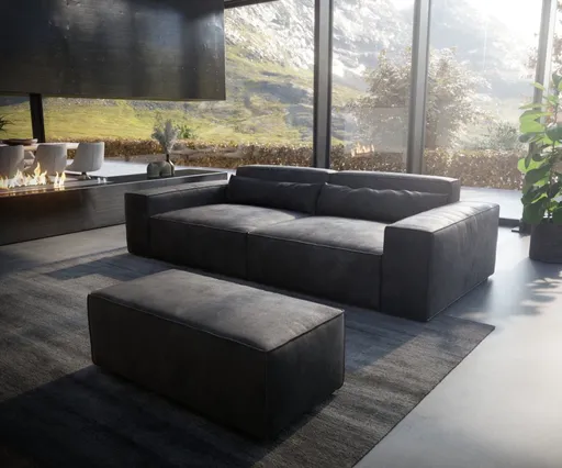 Velká pohovka Sirpio XL 270x125 cm koženka antracitová