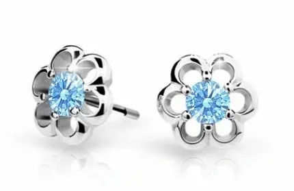 Cutie Jewellery Dětské náušnice z bílého zlata C1947-30-X-2 světle modrá