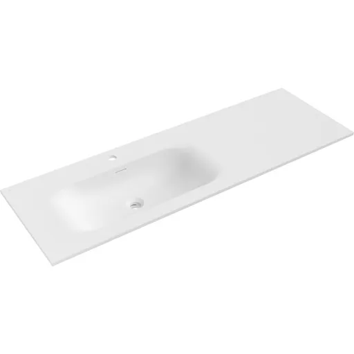 MEXEN Vela umyvadlo zapuštěné do desky levá 141 x 46,5, bílá mat 25231401L