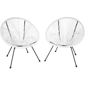 Tectake Sada 2 židlí Santana, bílá (404406)