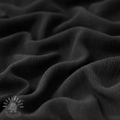 Viskóza se lnem CRINCLE black