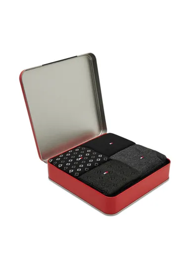 Tommy Hilfiger pánské černo šedé ponožky 4 pack 701210553 39