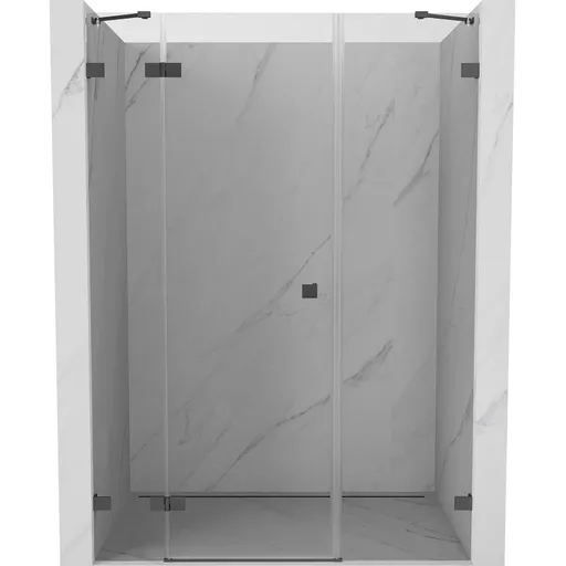 MEXEN/S Lunar sprchové dveře křídlové levé 120, transparent, grafit kartáčovaná 834S-120-050-66-00-L