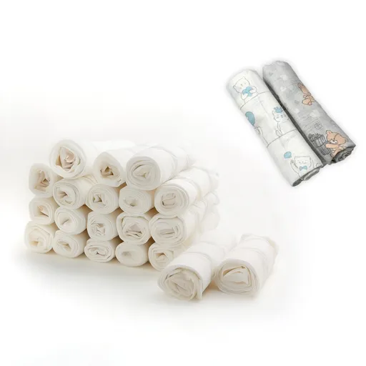 Baby Nellys Kvalitní bavlněné pleny TETRA LUX 80x80cm, 20ks v bal. + 2 zdarma