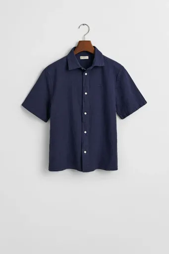 KOŠILE GANT COTTON LINEN SS SHIRT MARINE
