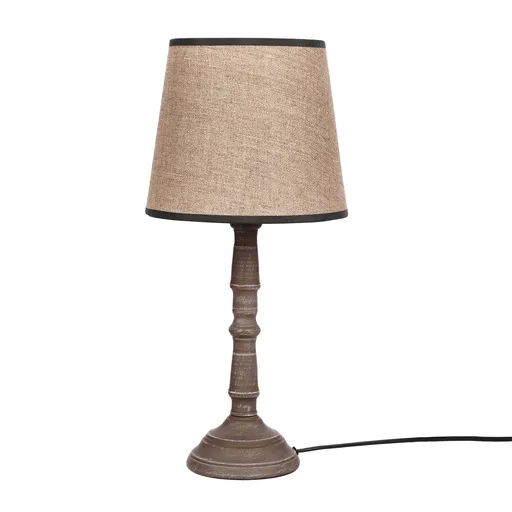 Stolní lampa CARDINALE, výška 43 cm, tmavě šedá, 1x40 E27, stínidlo z tmavého lnu