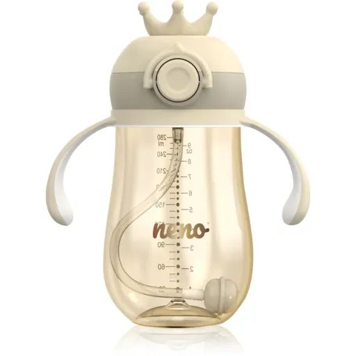 NENO Mio 2 12m+ tréninkový hrnek s brčkem Cream 280 ml