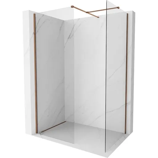MEXEN/S Kioto-X Sprchová zástěna WALK-IN 120 x 120, transparent 10 mm, růžové zlato 800-120-202-60-00-120-X