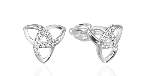 Agato Stylové stříbrné náušnice se zirkony Triquetra AGT-E117SW