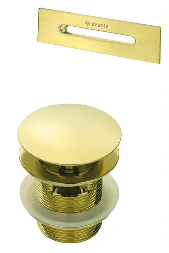 DEANTE Sada příslušenství, k vaně zátka a přepad broušené zlato KYY_R10B