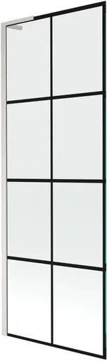 MEXEN/S Next L vanová zástěna FIX 70 x 150, černá vzor, nikl kartáčovaná 895-070-000-03-77-97