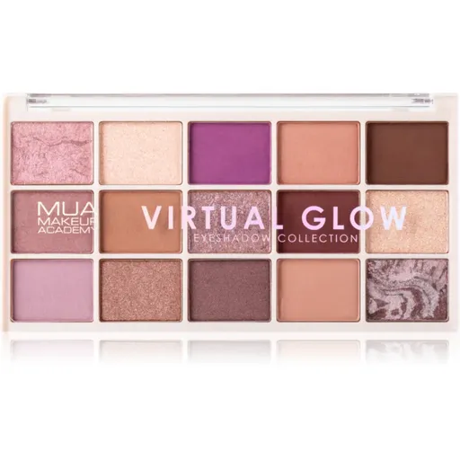 MUA Makeup Academy Professional 15 Shade Palette paletka očních stínů odstín Virtual Glow 12 g