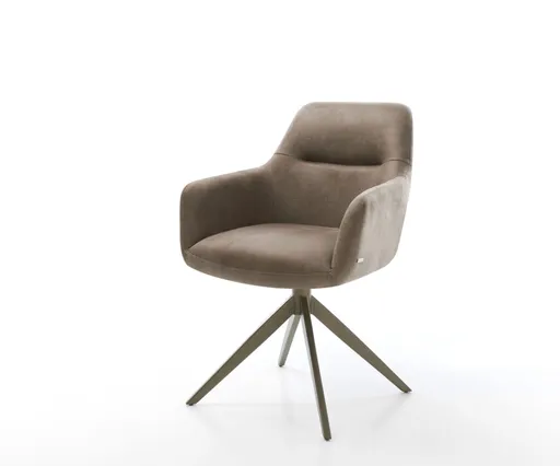 Otočná židle Pejo-Flex mikrovlákno taupe vintage křížový rám