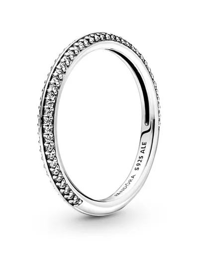 Pandora Blyštivý stříbrný prsten s kubickými zirkony Me 199679C01 58 mm