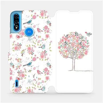 Flipové pouzdro na mobil Motorola Moto E7 Power - M120S Strom a ptáčci (5903516684748)