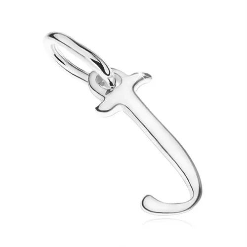 Pěkný přívěsek ze stříbra 925, velké tiskací písmeno "J", zrcadlově lesklé