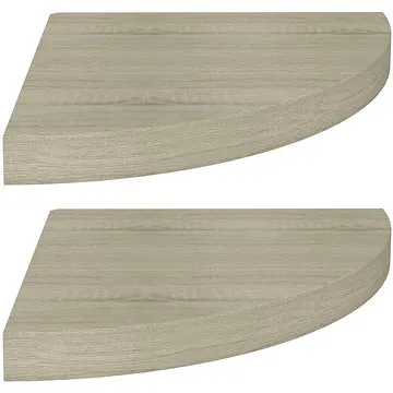 Shumee plovoucí rohová 2ks dub 35×35×3,8 cm MDF, 323926 (323926)