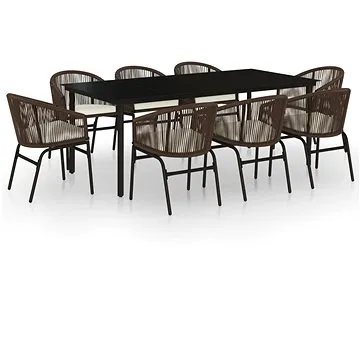 9dílný zahradní jídelní set hnědý, 3099232 (3099232)