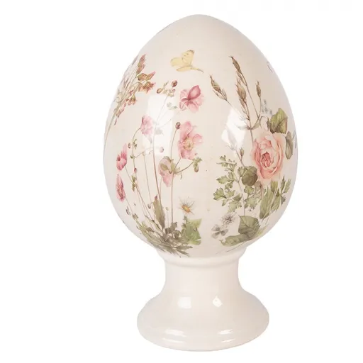 Vajíčko na podstavci s lučními květy Flowers of Love XL - Ø 17*28 cm Clayre & Eef