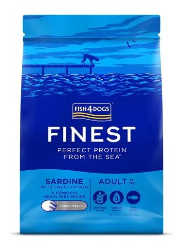 FISH4DOGS Granule velké pro dospělé psy Finest sardinka se sladkými bramborami 1,5 kg, 1+
