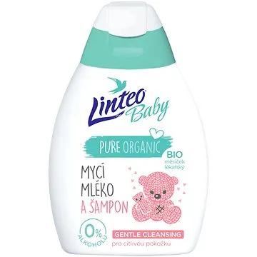 LINTEO BABY Mycí mléko a šampon s BIO měsíčkem lékařským 250 ml (8594158373571)