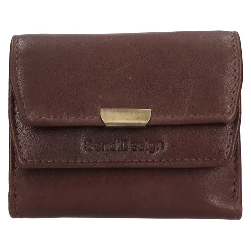 Menší dámská kožená peněženka SendiDesign Marcela - hnědá