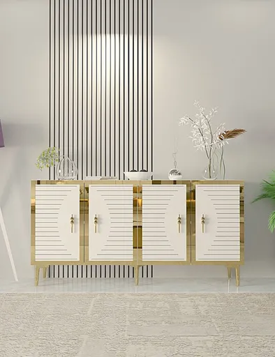 Konzolový stolek Tuna - Sapphire, White, Gold