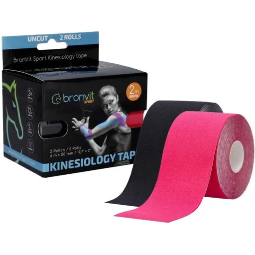 BronVit SPORT KINESIO TAPE SET 5 CM x 6 M Set kinesiologických tejpů, růžová, velikost