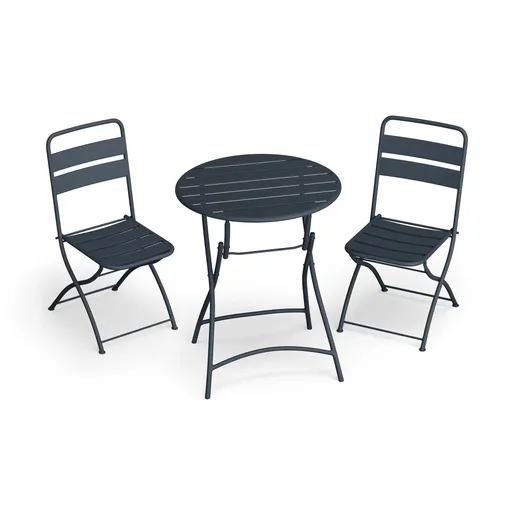 Blumfeldt RetroChic zahradní set, 1 stůl + 2 židle, 60 cm, skládací, potažený, odolný proti povětrnostním vlivům
