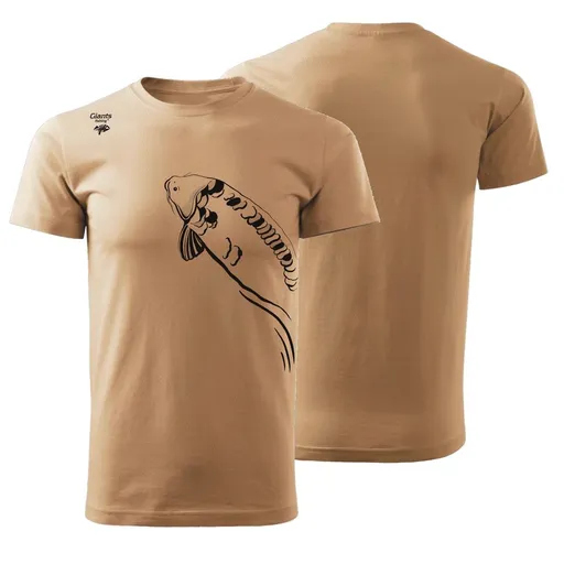 Giants fishing Tričko pánské béžové Plavající kapr - vel. 2XL,Giants fishing Tričko pánské béžové Plavající kapr - vel. 2XL