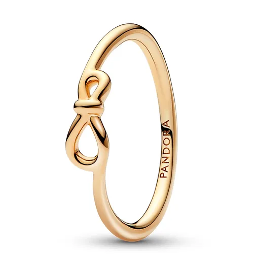 Pandora Pozlacený prsten Uzel nekonečna Shine Moments 168898C00 48 mm