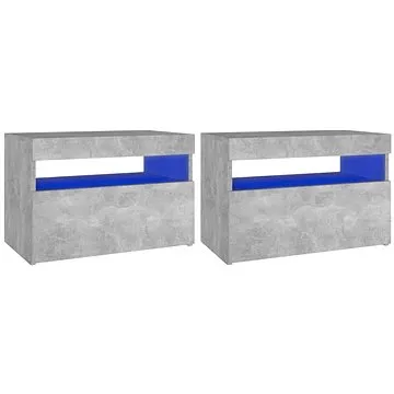 SHUMEE s LED osvětlením 2 ks betonově šedé 60 × 35 × 40 cm  (804418)