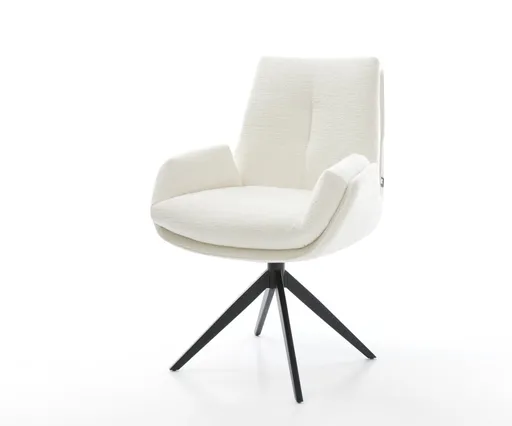 Jídelní židle Clea-Flex bouclé měkký béžová křížová podnož