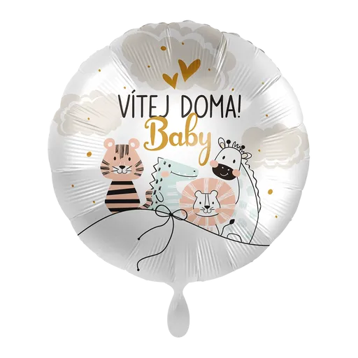 Premioloon Fóliový balón kruh - Vítej Doma Baby