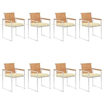 SHUMEE Židle zahradní s poduškami, teak 3078625 - 8ks v balení (3078625)