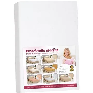 Bellatex Plátěné - 90 × 200 cm - bílá (4818)