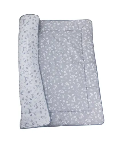 Bomimi HRACÍ deka 120x120, bavlna, oboustranná lesní zvířátka, šedá