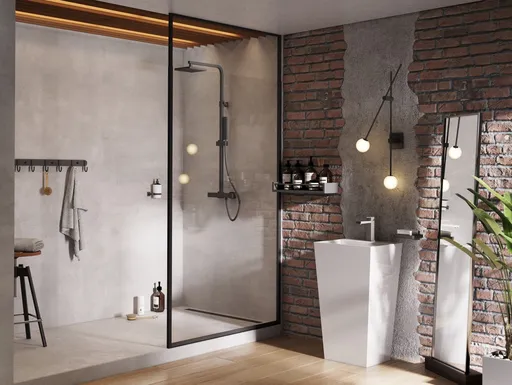 BESCO Walk-in sprchový kout ICON BLACK Barva rámu Černá, Rozměr A 120, Rozměr C 200, Směr zavírání Univerzální Levé / Pravé, Výplň Čiré bezpečnostní sklo 8 mm BCICON12BC