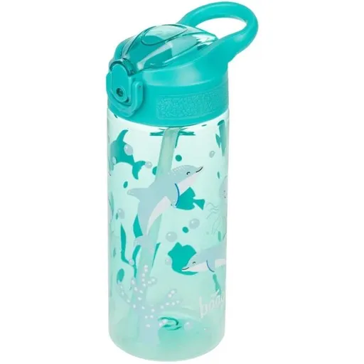 BAAGL DELFÍN 500 ML Tritanová láhev s brčkem, tyrkysová, velikost 500 ML