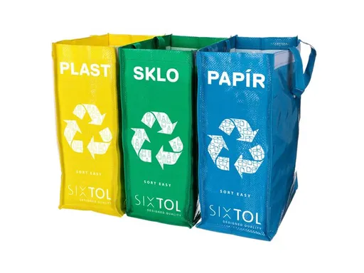 Tašky na tříděný odpad SIXTOL Sort Easy 3 Slim 3x22l