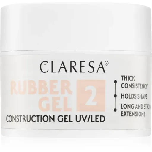 Claresa Rubber Gel Construction Gel UV/LED gelový lak pro prodloužení nehtů odstín 02 45 g