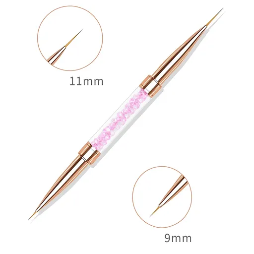 Zdobící štětec oboustranný s kamínky 9 mm + 11 mm